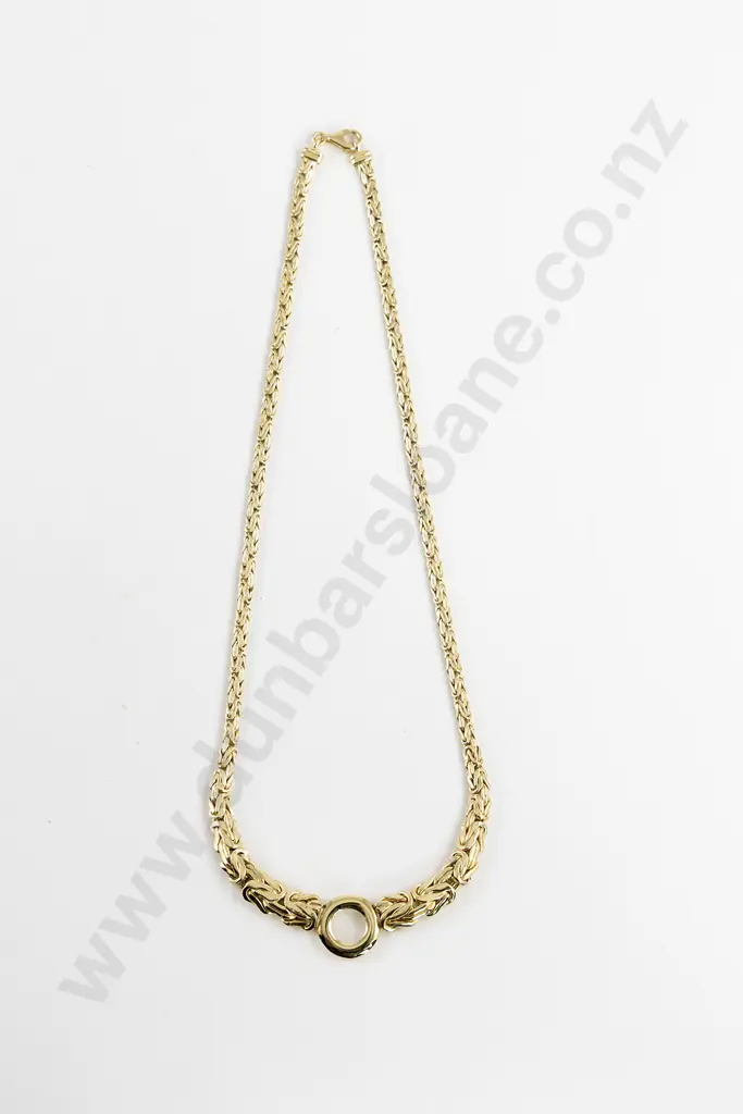 18ct Graduated Fancy Plaited Link Neck Chain Image 1++