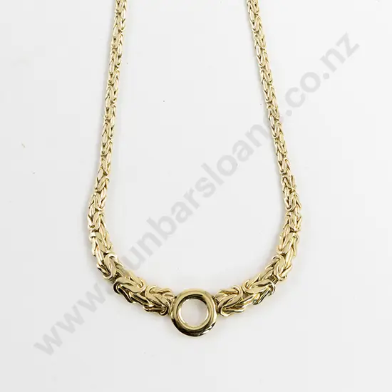 18ct Graduated Fancy Plaited Link Neck Chain