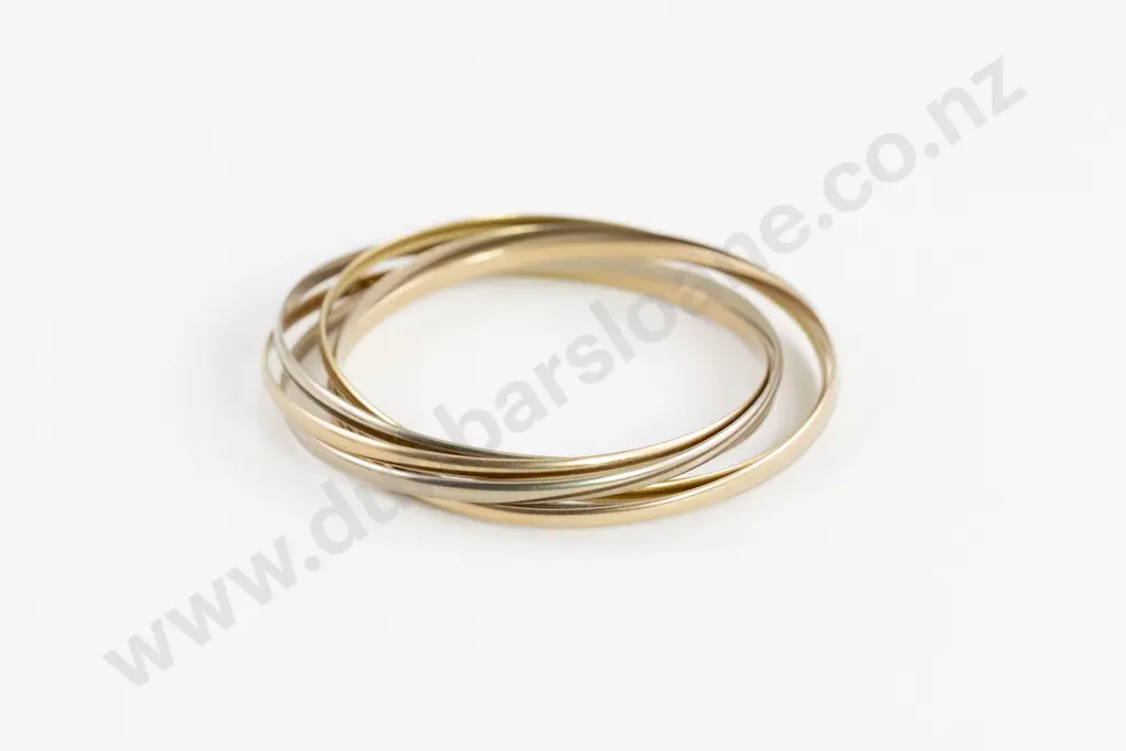 Vintage Cartier 18ct Tri-Colour Gold Trinity Rolling Six Bangle Bracelet Image 1++