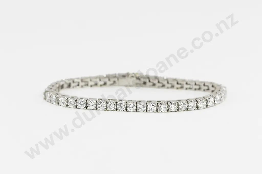 18ct White Gold 43stone Diamond Tennis Bracelet Image 1++