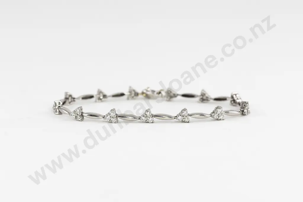 All Platinum and 18ct 39stone Diamond Fancy Bracelet Image 1++