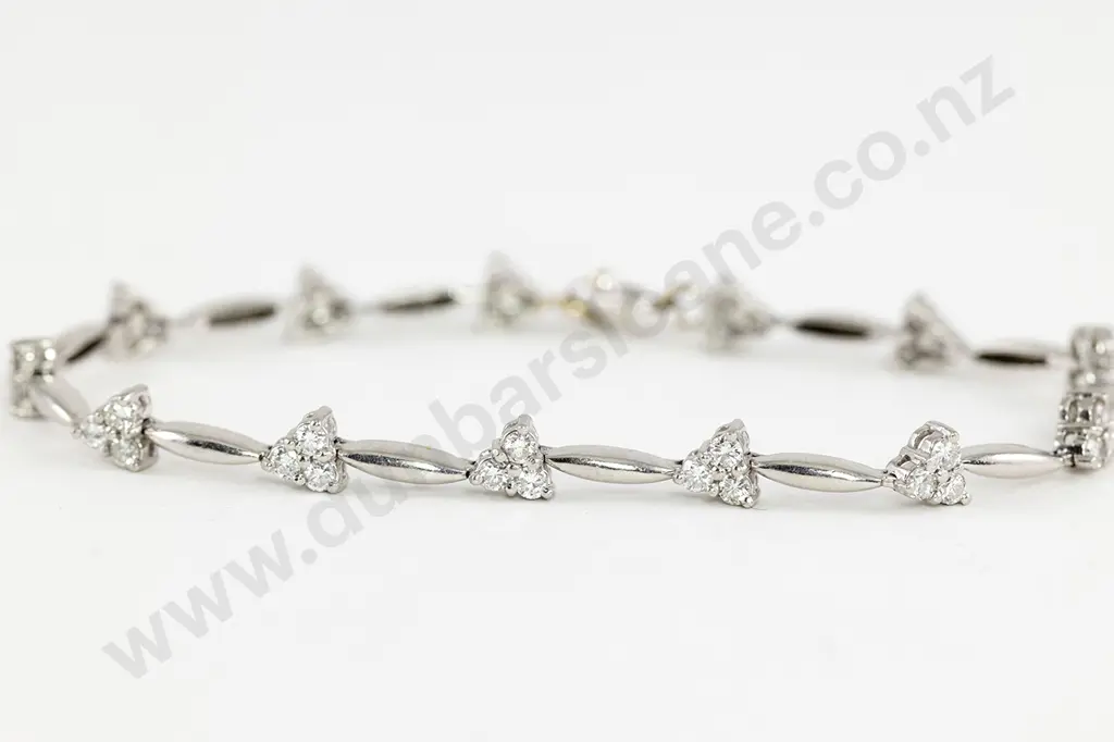 All Platinum and 18ct 39stone Diamond Fancy Bracelet Image 1++