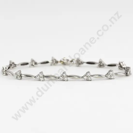All Platinum and 18ct 39stone Diamond Fancy Bracelet