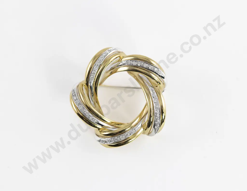 18ct 35stone Diamond Circlet Brooch Image 1++