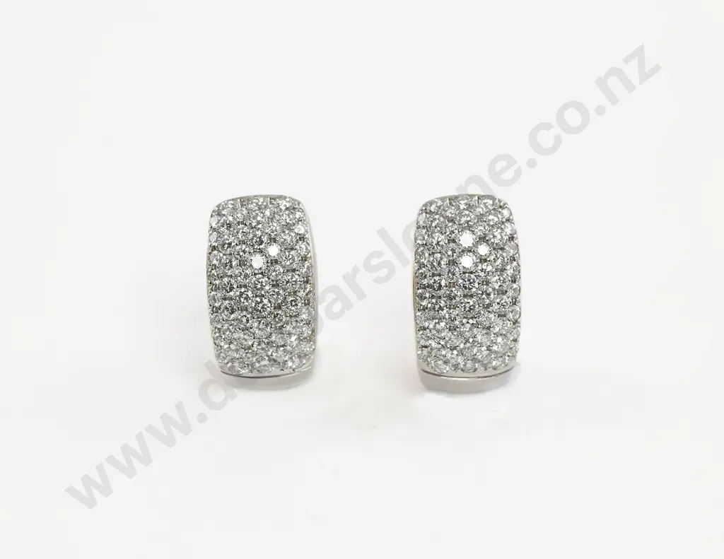 18ct Yellow and White Gold Diamond Hoop Earrings Image 1++