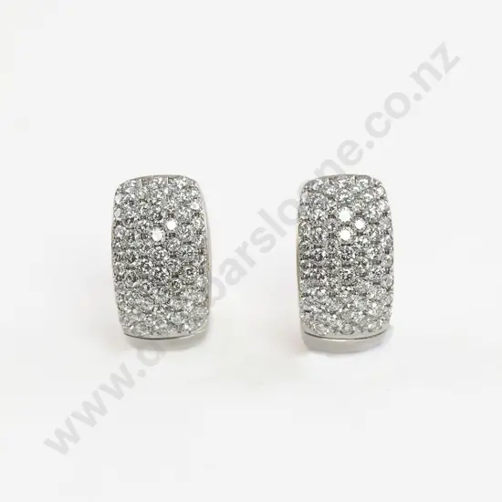 18ct Yellow and White Gold Diamond Hoop Earrings