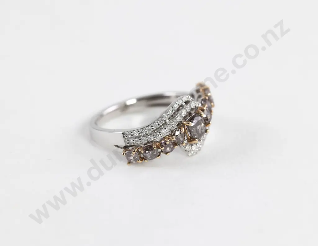 18ct White Gold 59stone Fancy Diamond Band Ring Image 1++