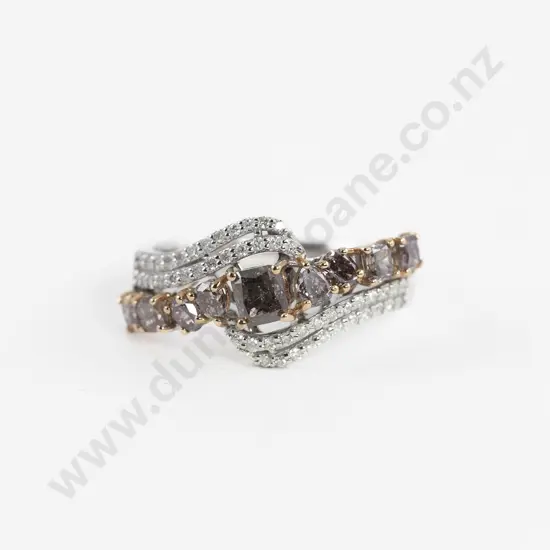 18ct White Gold 59stone Fancy Diamond Band Ring
