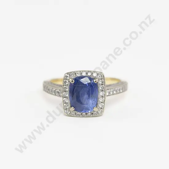 18ct 95stone Sapphire and Diamond Cluster Ring