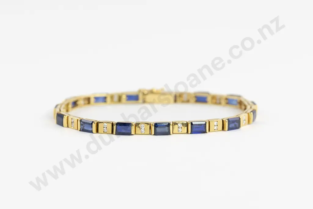 18ct 45stone Sapphire and Diamond Bracelet Image 1++