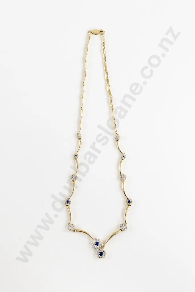 14ct 70stone Sapphire and Diamond Necklace Image 1++