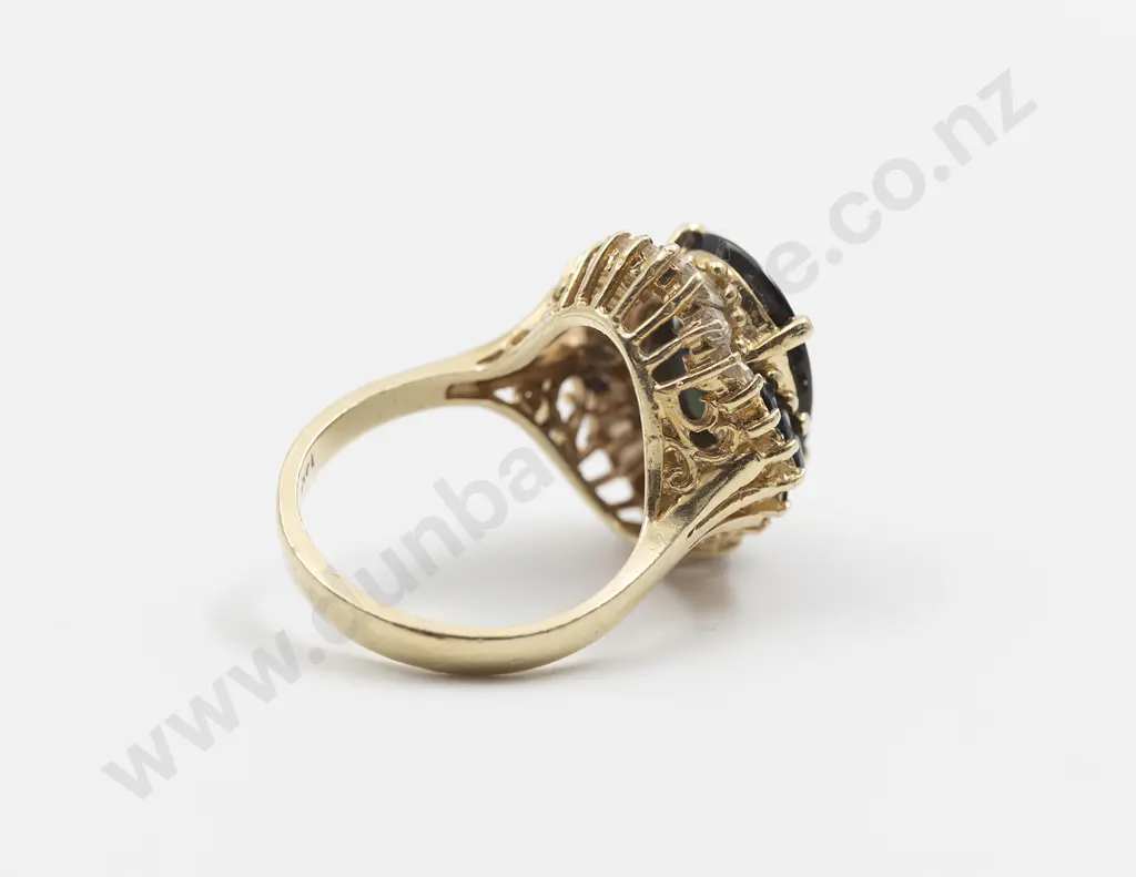 14ct 29Stone Sapphire & Diamond Cluster Ring Image 1++