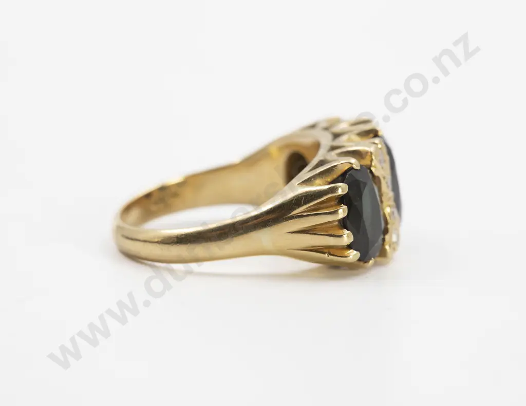 18ct Three Stone Sapphire London Bridge Ring Image 1++