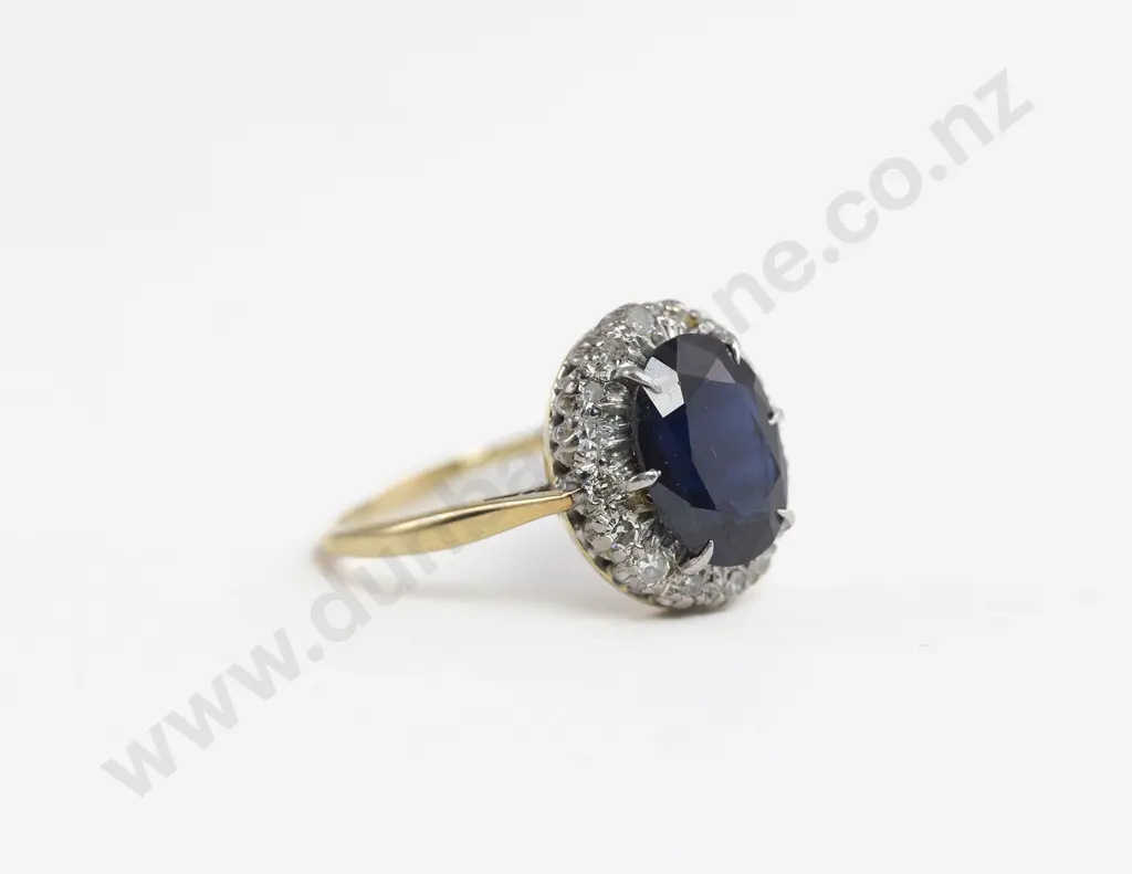 18ct 17stone Sapphire and Diamond Cluster Ring Image 1++