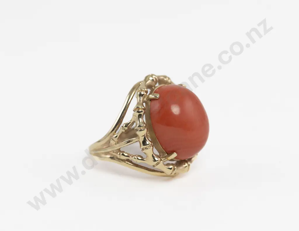14ct Single Pink Coral Dress Ring Image 1++