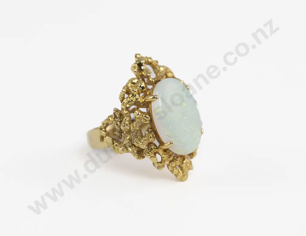 14ct Single Opal Dress Ring Image 1++