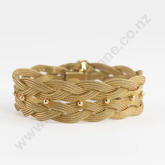 18ct Mesh Double Plait Design Bracelet