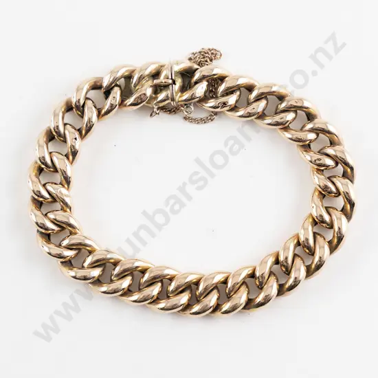 Victorian 9ct Hollow Curb Link Bracelet