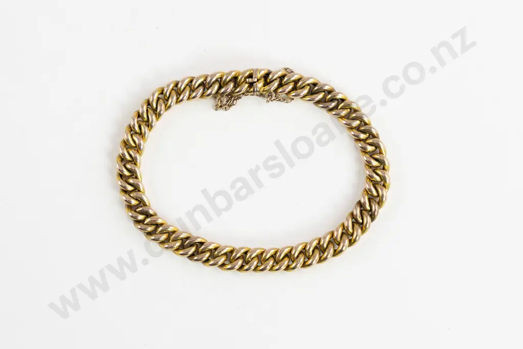 Edwardian 9ct Curb Link Bracelet Image 1++