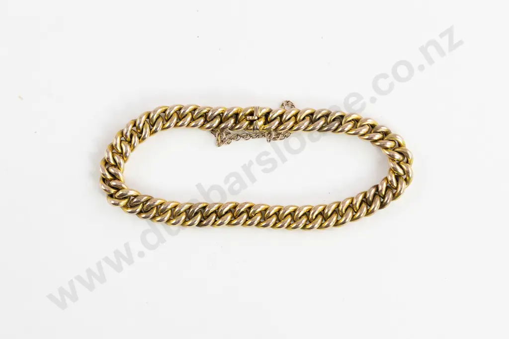 Edwardian 9ct Curb Link Bracelet Image 1++