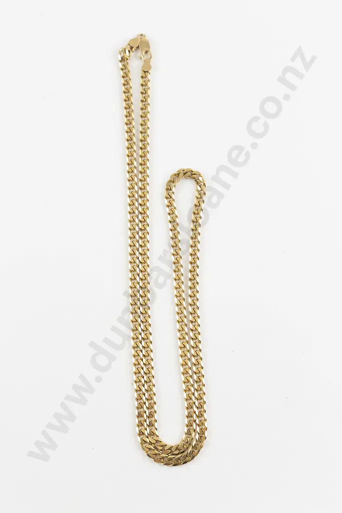9ct Flat Faceted Curb Link Neck Chain Image 1++
