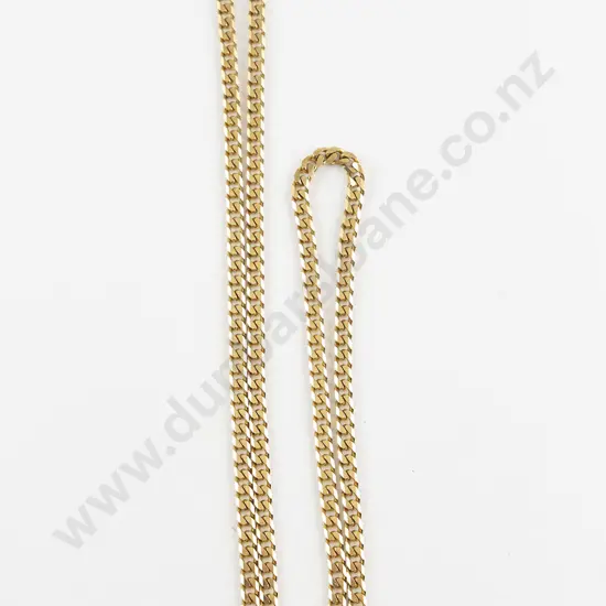 9ct Flat Faceted Curb Link Neck Chain