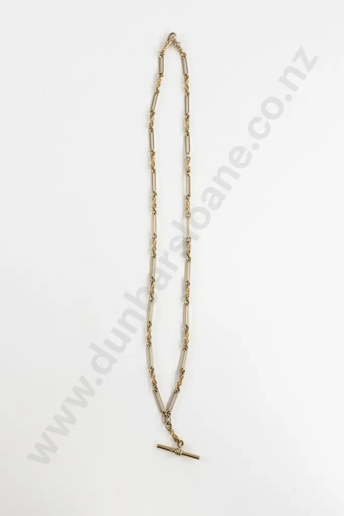 9ct Mixed Rail and Rope Link Neck Chain Image 1++