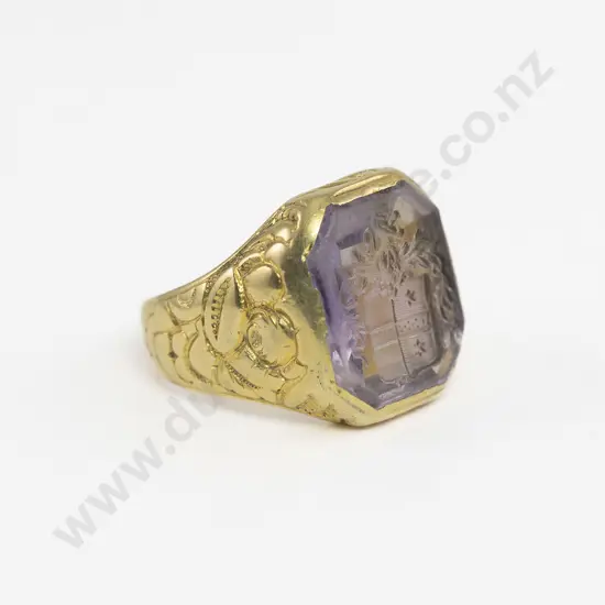 Victorian 18ct Gents Amethyst Signet/Seal Ring