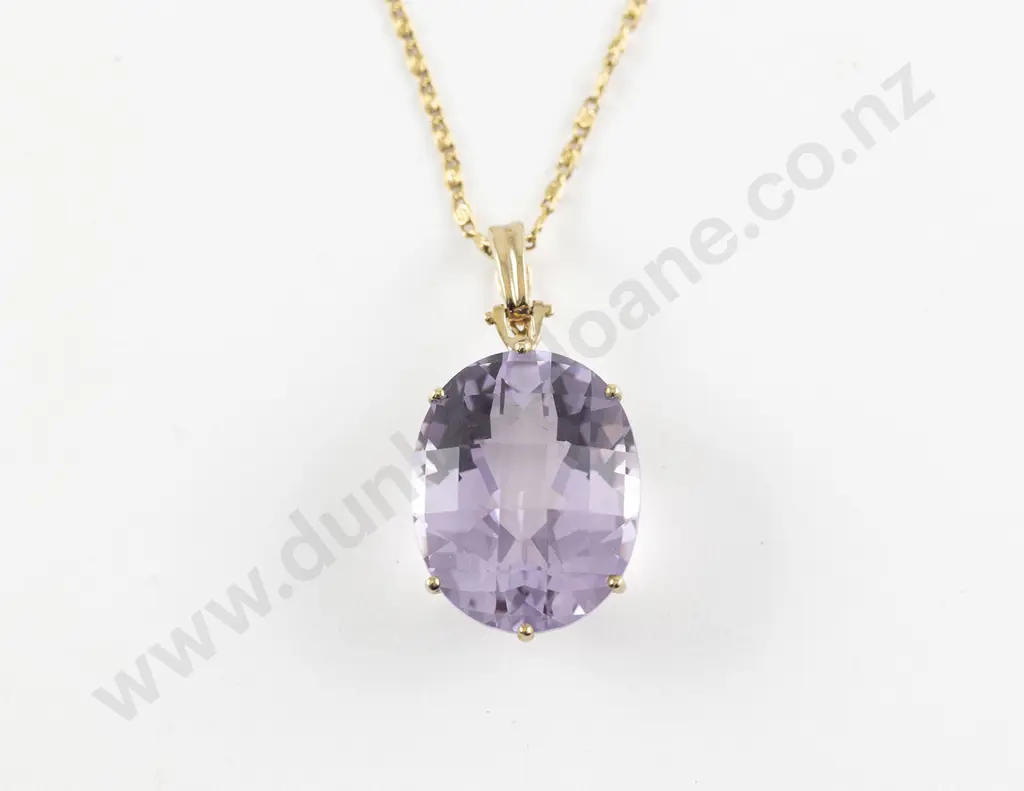 9ct Single Amethyst Pendant Image 1++