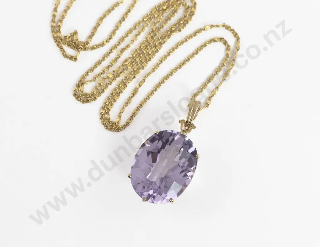 9ct Single Amethyst Pendant Image 1++