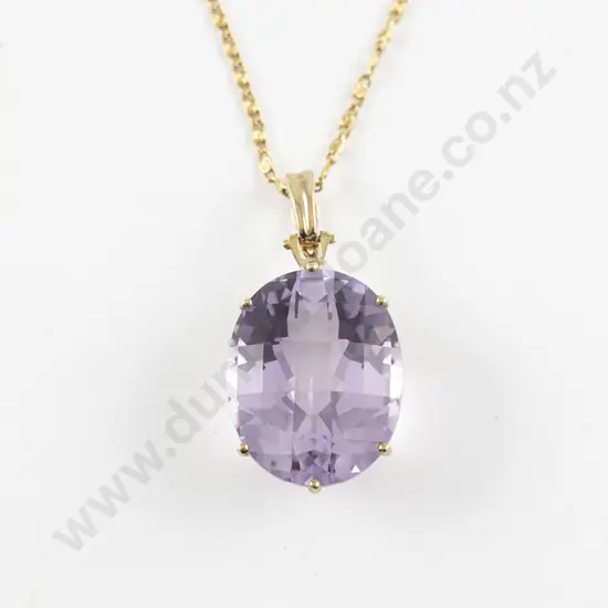9ct Single Amethyst Pendant