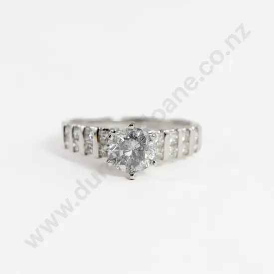 All Platinum Solitaire Diamond Ring
