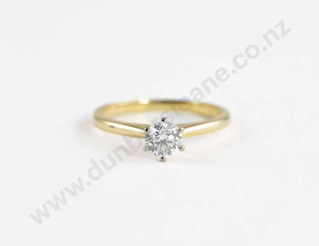 18ct Yellow and White Gold Solitaire Diamond Ring Image 1++