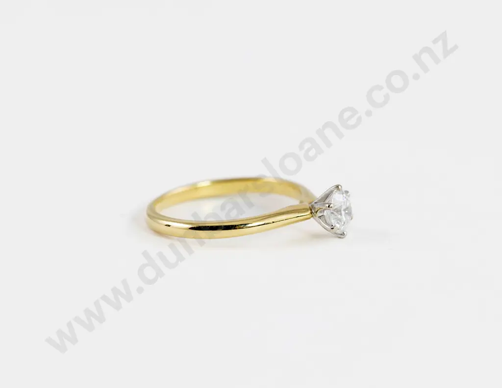 18ct Yellow and White Gold Solitaire Diamond Ring Image 1++