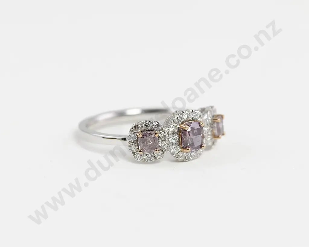 18ct White Gold 35stone Fancy Diamond Cluster Ring Image 1++