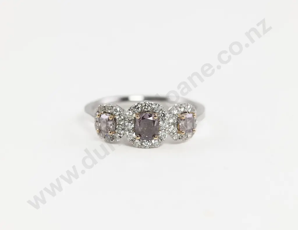 18ct White Gold 35stone Fancy Diamond Cluster Ring Image 1++