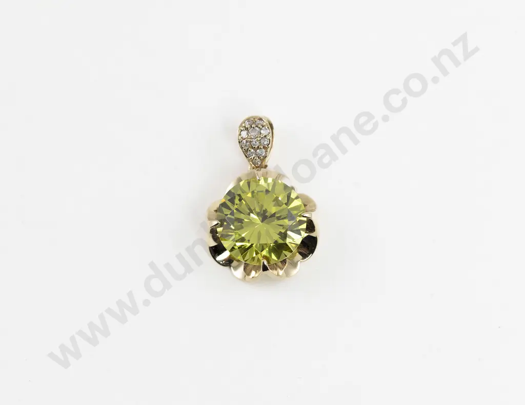 14ct Single Citrine Pendant Image 1++