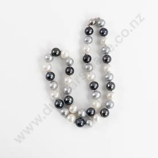 Single Strand Uniform Cultured Multi-Coloured Pearl Necklace