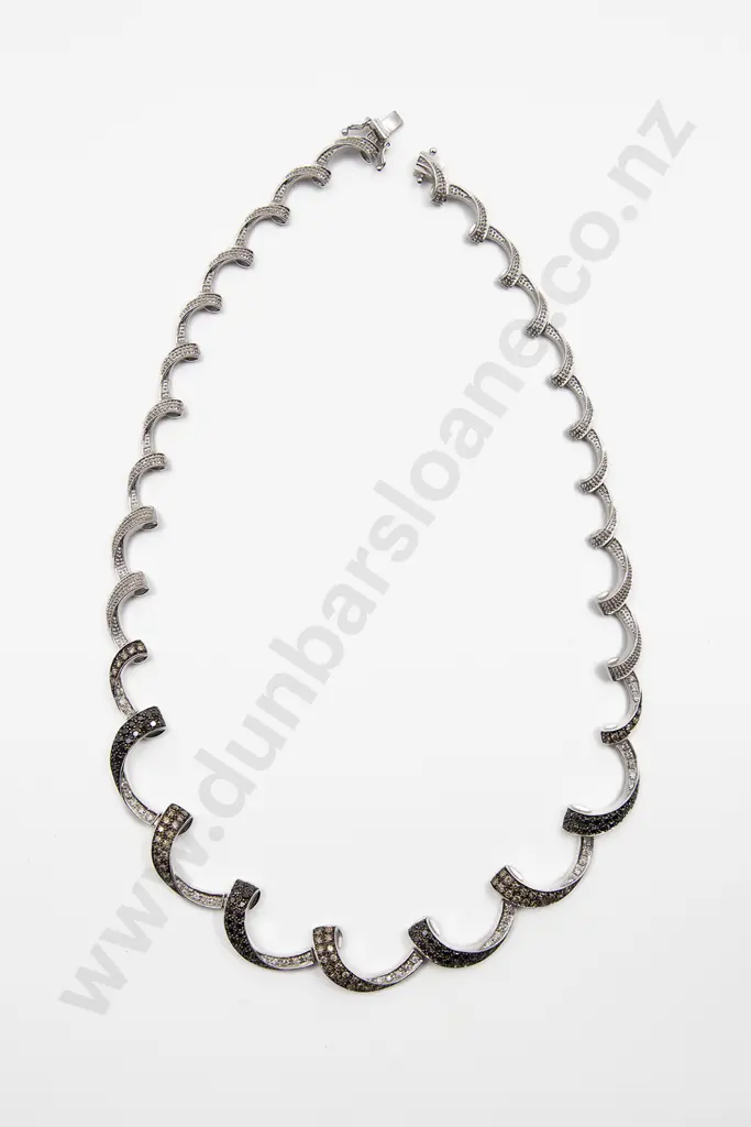 18ct 174stone White Gold Fancy Diamond Necklace Image 1++