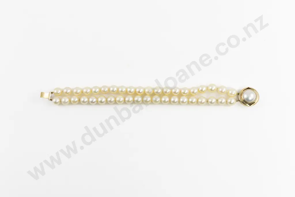 Uniform Double Strand Cultured Pearl Bracelet Image 1++