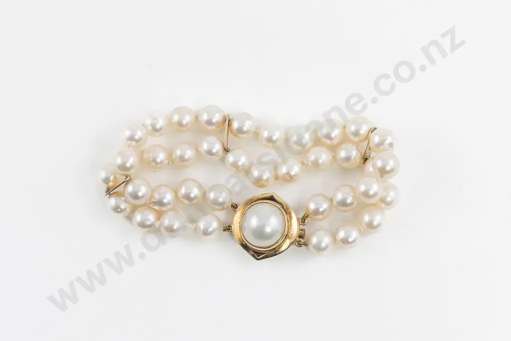 Uniform Double Strand Cultured Pearl Bracelet Image 1++