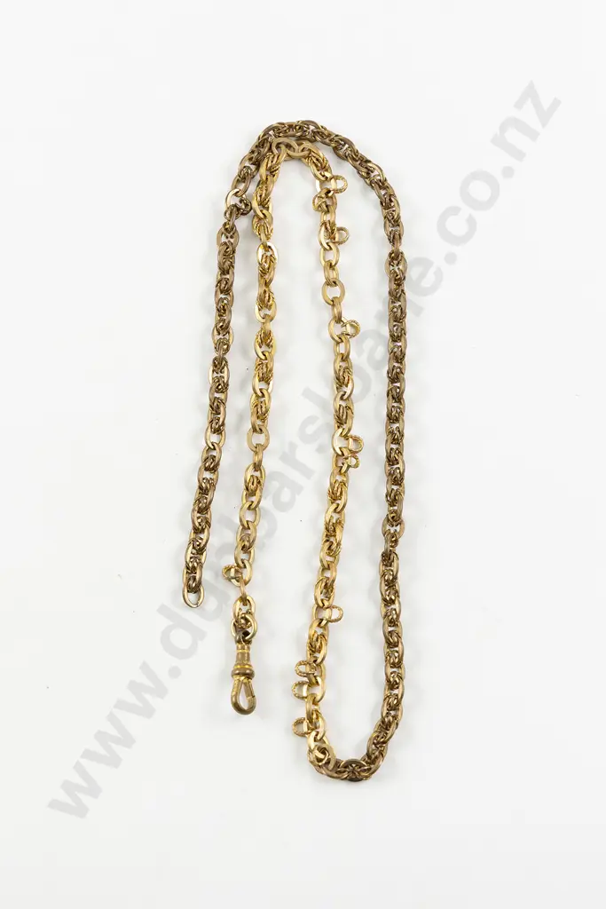 Antique 15ct and 9ct Two Part Rope Twist and Trace Link Neck Chain Image 1++