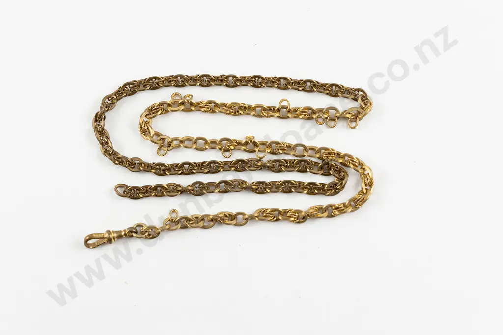 Antique 15ct and 9ct Two Part Rope Twist and Trace Link Neck Chain Image 1++