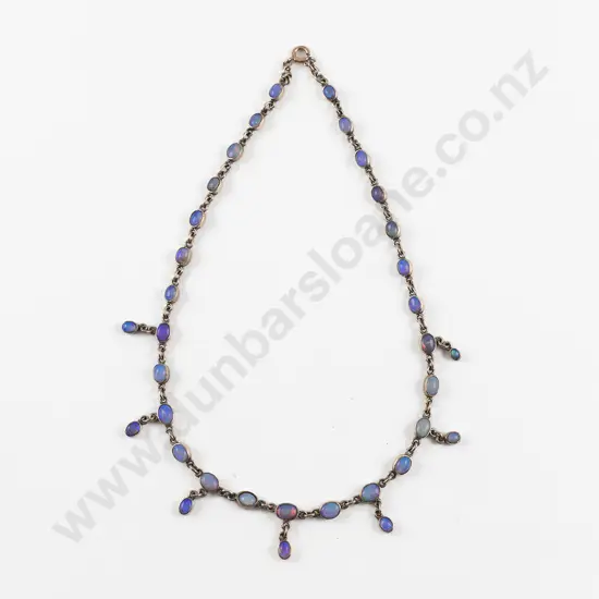 Late Victorian 9ct Jelly Opal Necklace