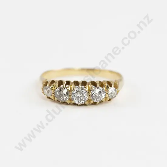 Victorian 18ct Five Stone Diamond Bridge Ring