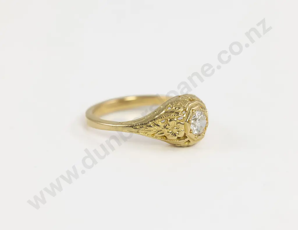 18ct Solitaire Diamond Ring Image 1++