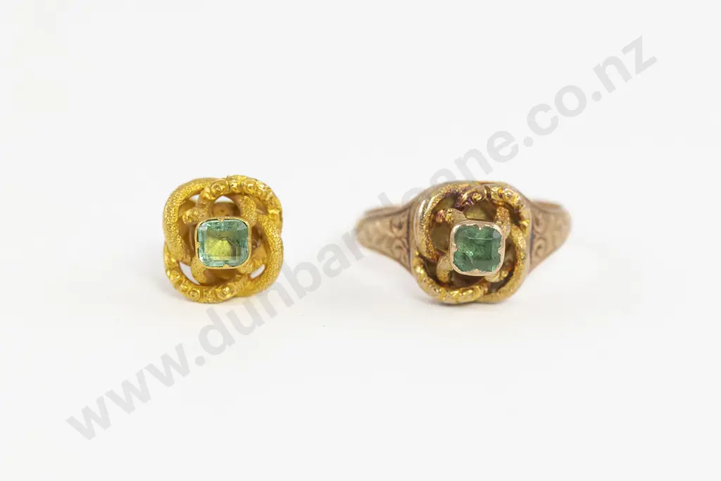 Victorian 18ct Single Emerald Fancy Ring Image 1++
