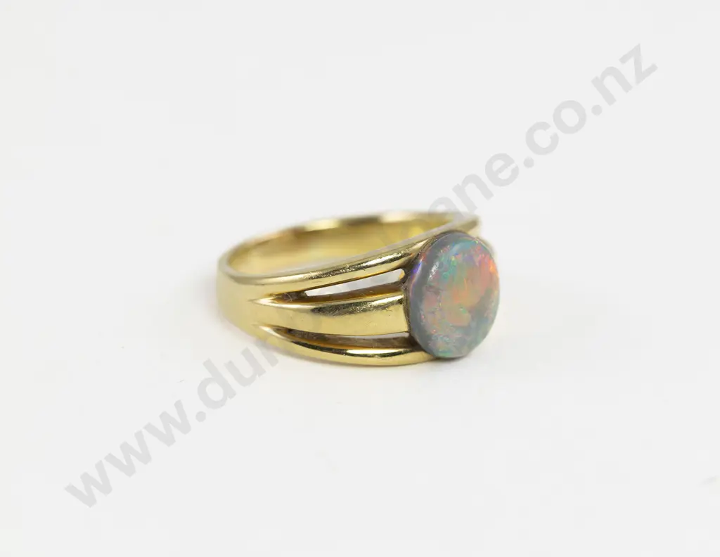 18ct Single Fire Opal Dress Ring Image 1++