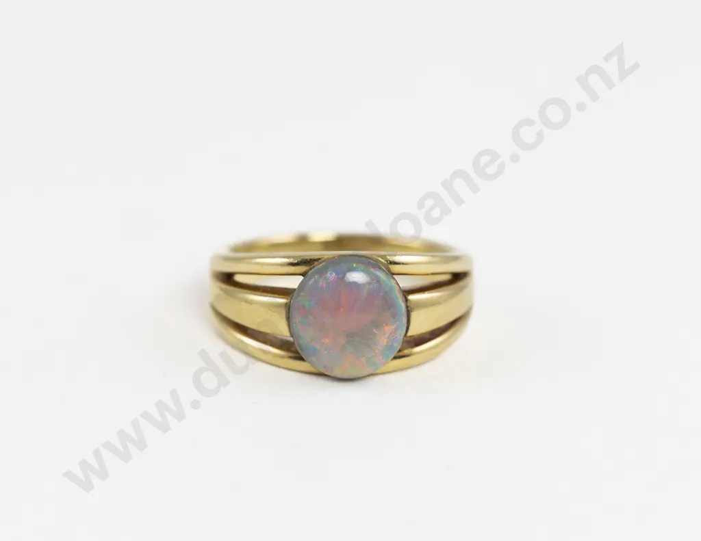 18ct Single Fire Opal Dress Ring Image 1++