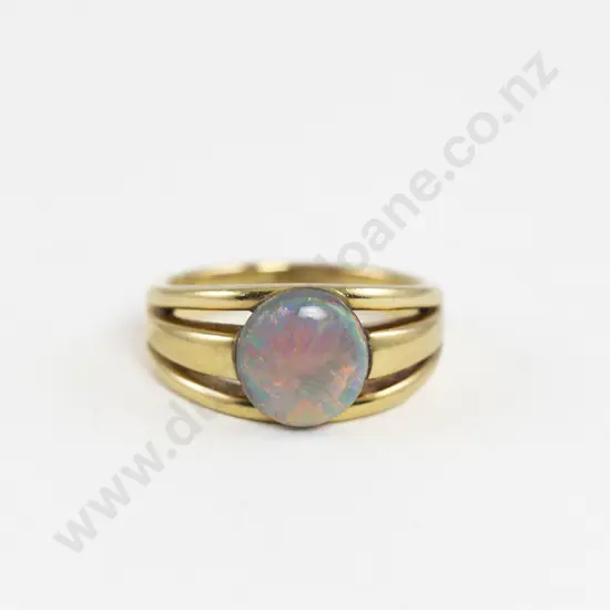 18ct Single Fire Opal Dress Ring